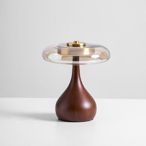 Amber Glass Mushroom Lamp