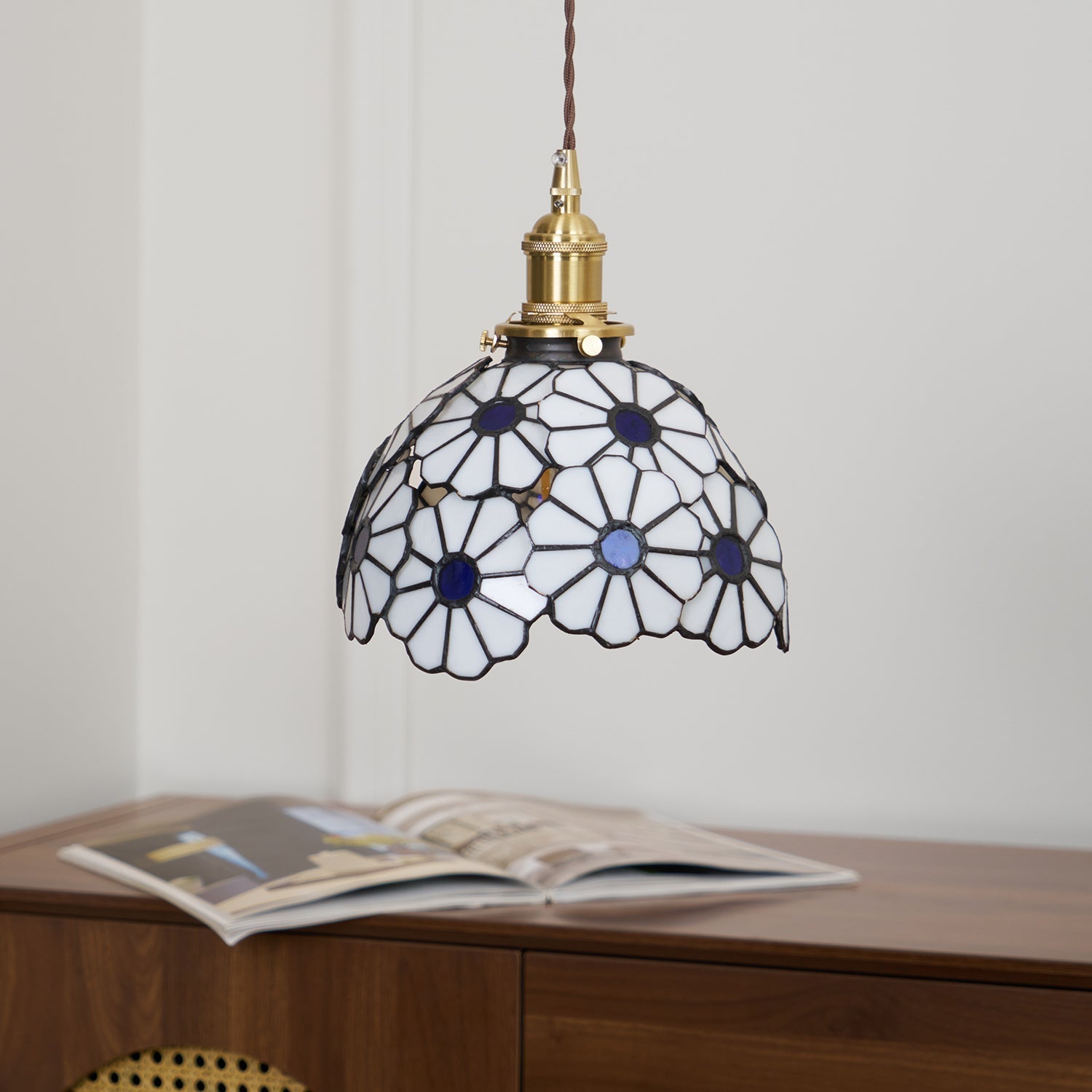 Floral Glass Pendant Light