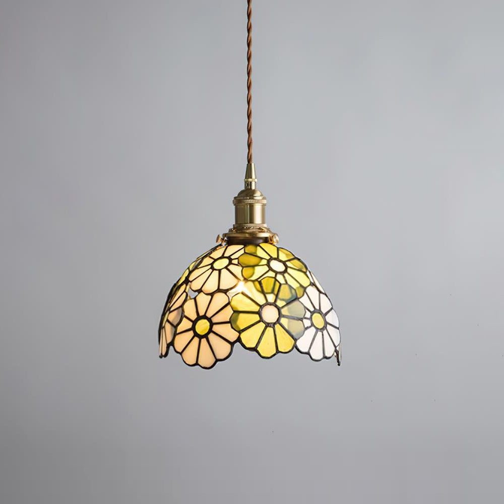 Floral Glass Pendant Light