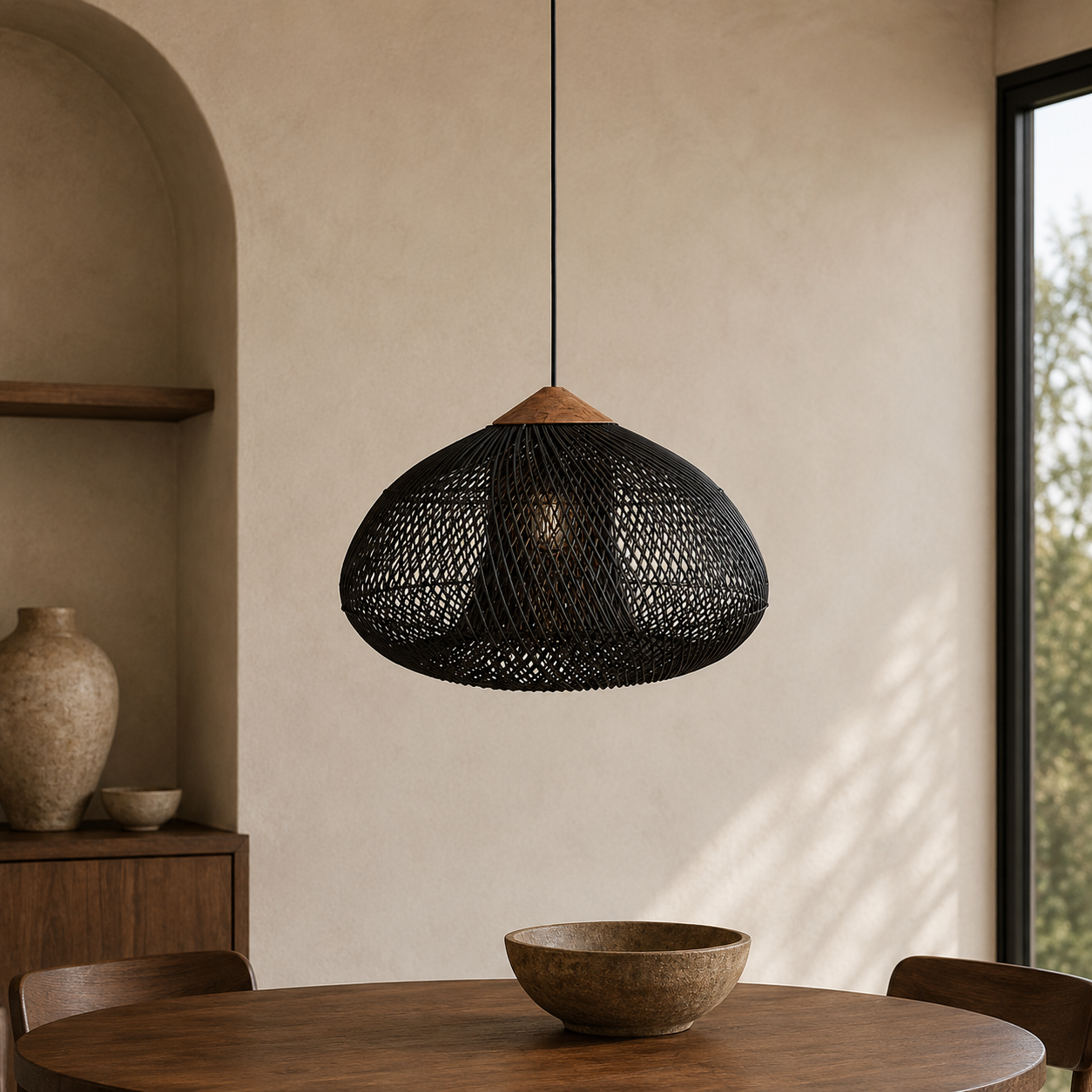 Woven Rattan Pendant