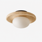 Travertine Halo Flush Mount