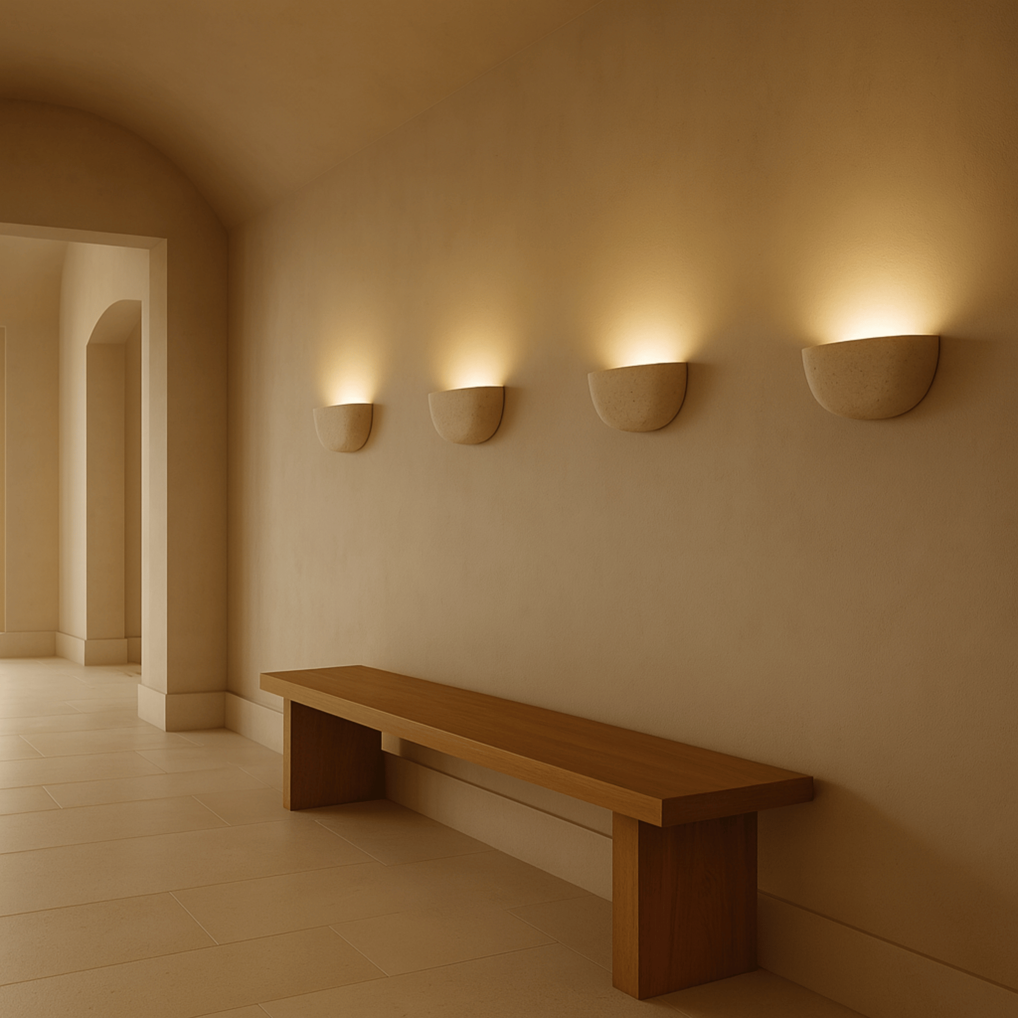 Travertine Bowl Sconce