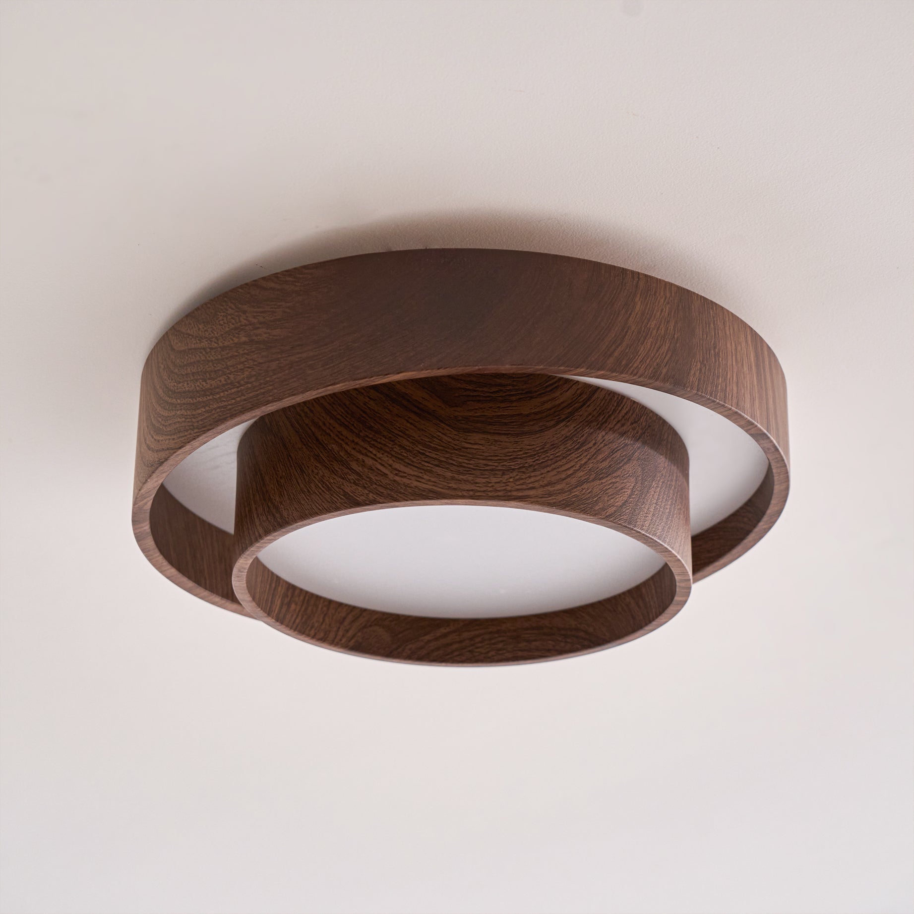 Walnut Halo Flush Light