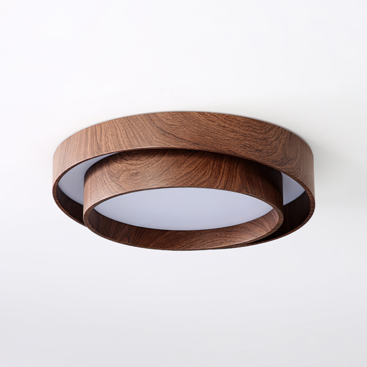 Walnut Halo Flush Light
