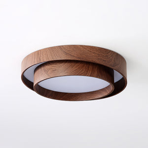 Walnut Halo Flush Light