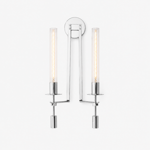 Fluted Glass Brass Sconce