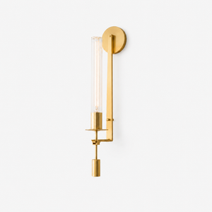 Fluted Glass Brass Sconce