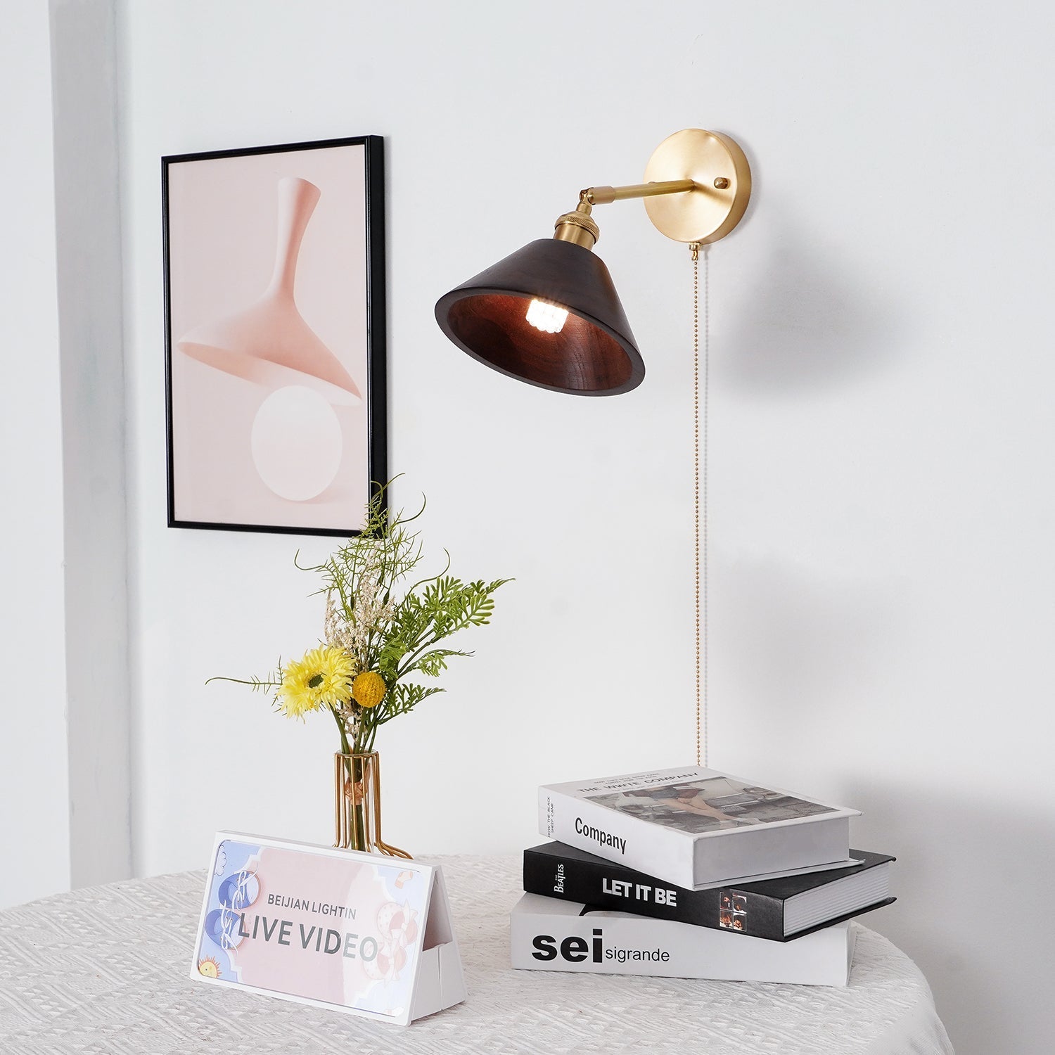 Walnut Dome Sconce