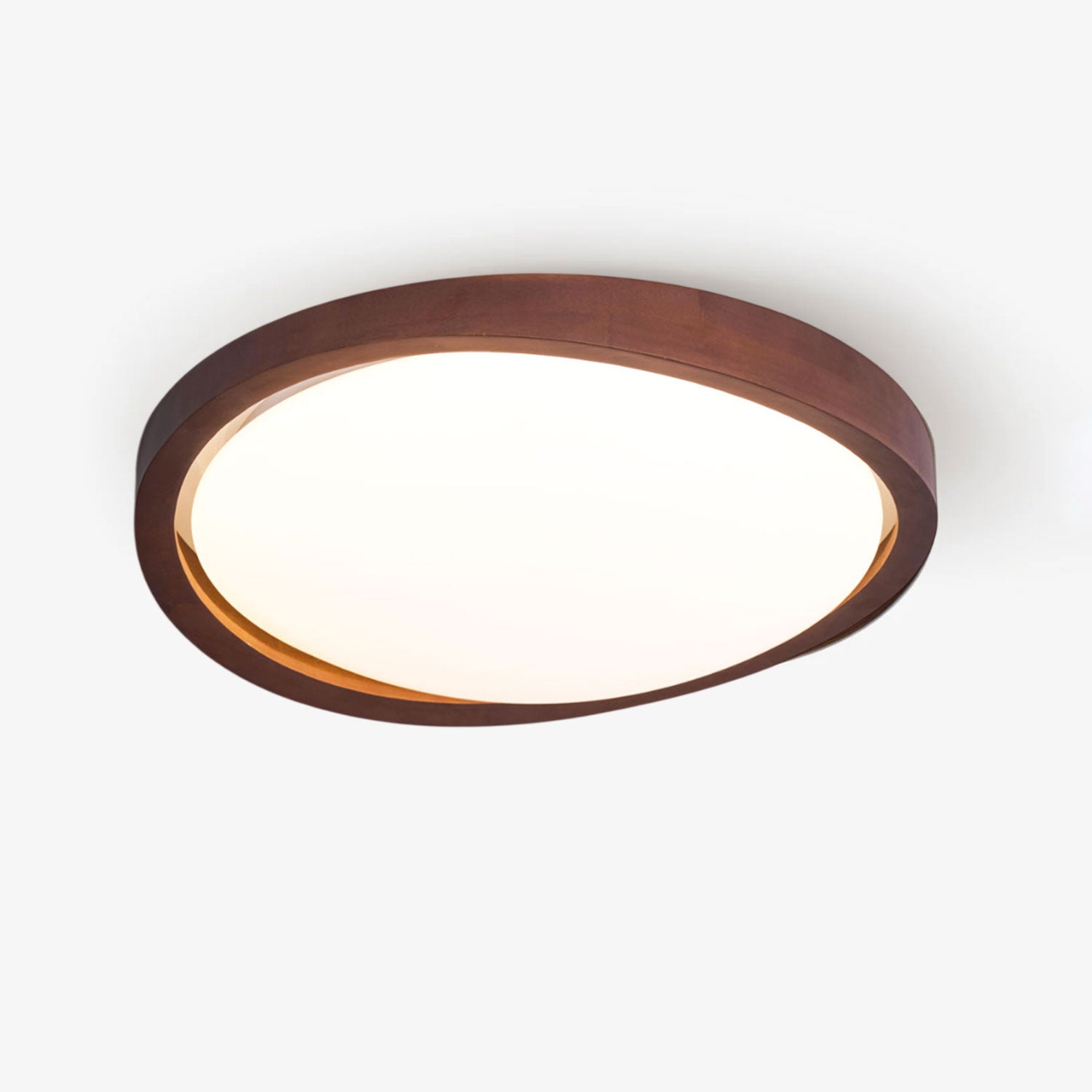 Walnut Halo Flush Light