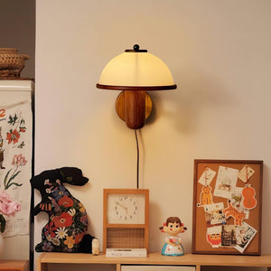 Mushroom Oak Wall Lamp
