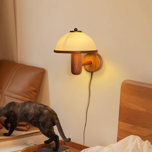 Mushroom Oak Wall Lamp