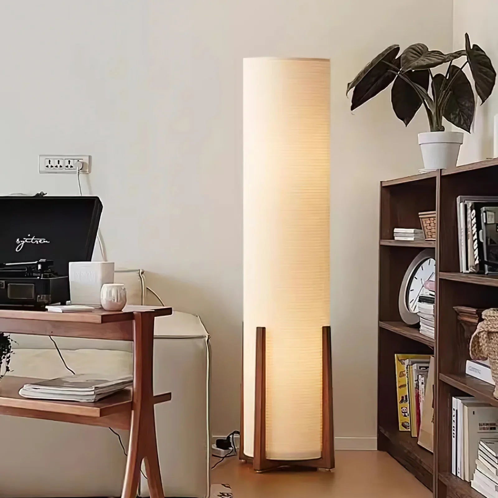 Walnut Tower Floor Lamp