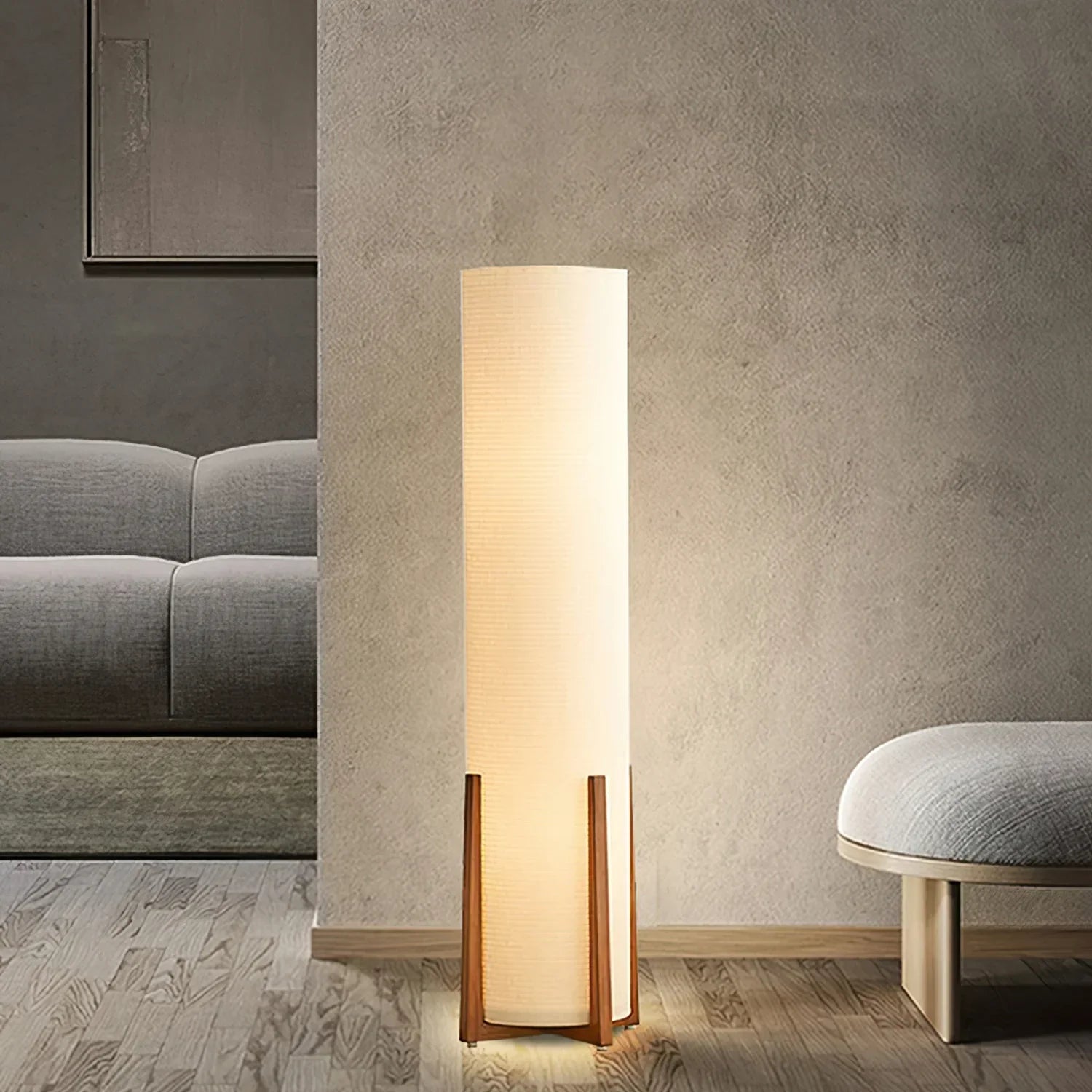 Walnut Tower Floor Lamp