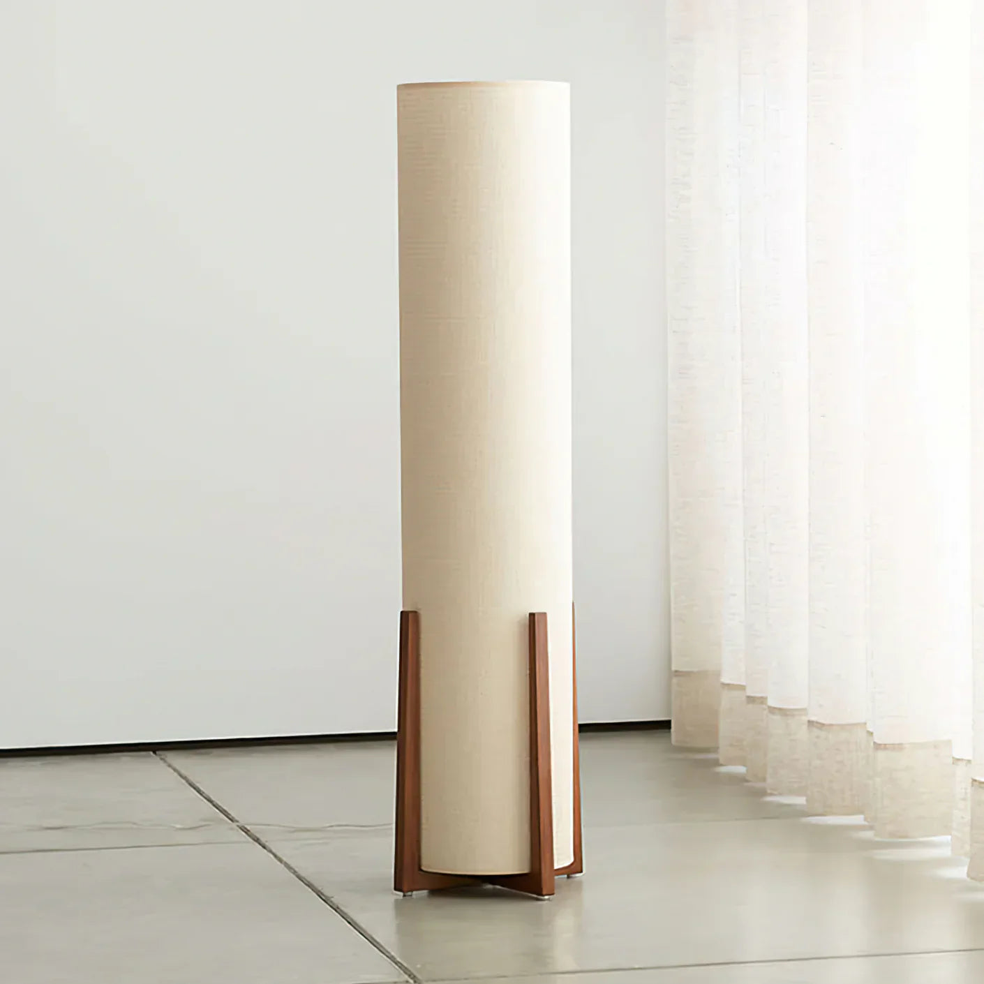 Walnut Tower Floor Lamp
