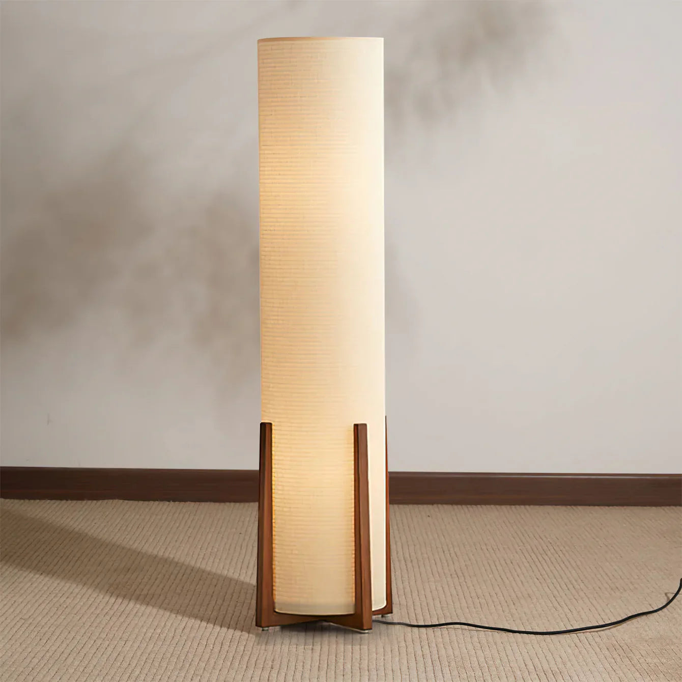 Walnut Tower Floor Lamp