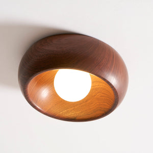 Halo Wood Flush Light