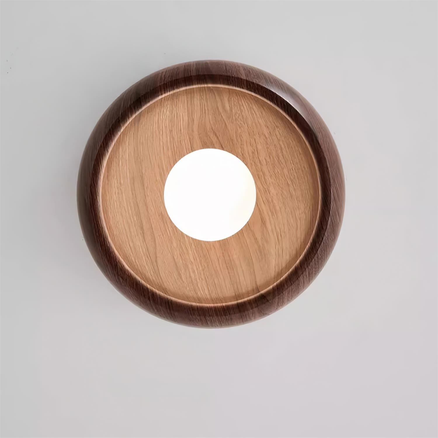 Halo Wood Flush Light