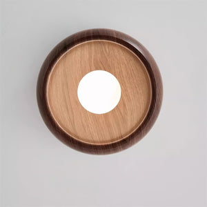 Halo Wood Flush Light
