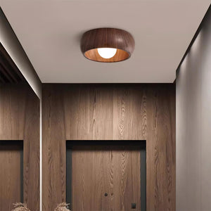 Halo Wood Flush Light