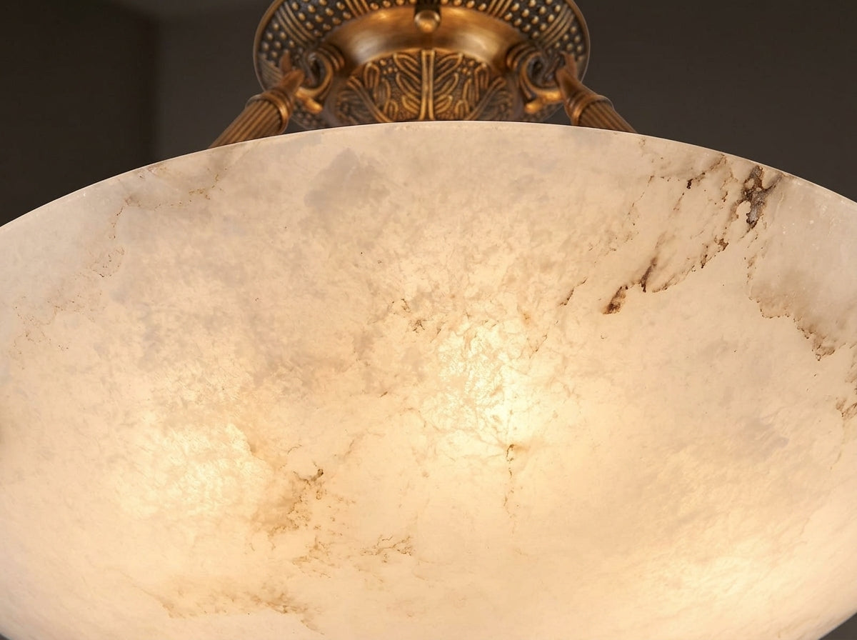 Alabaster Bowl Pendant - Natural Stone, Made to Last