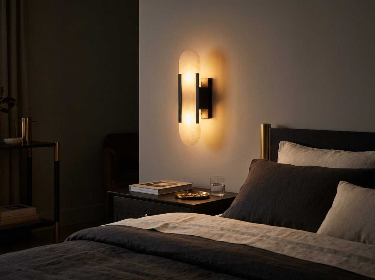 Alabaster Column Sconce - A Glow That Sets the Mood