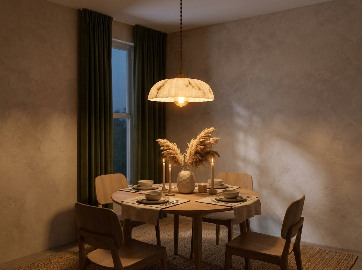 Alabaster Dome Pendant - Sets the Mood Instantly