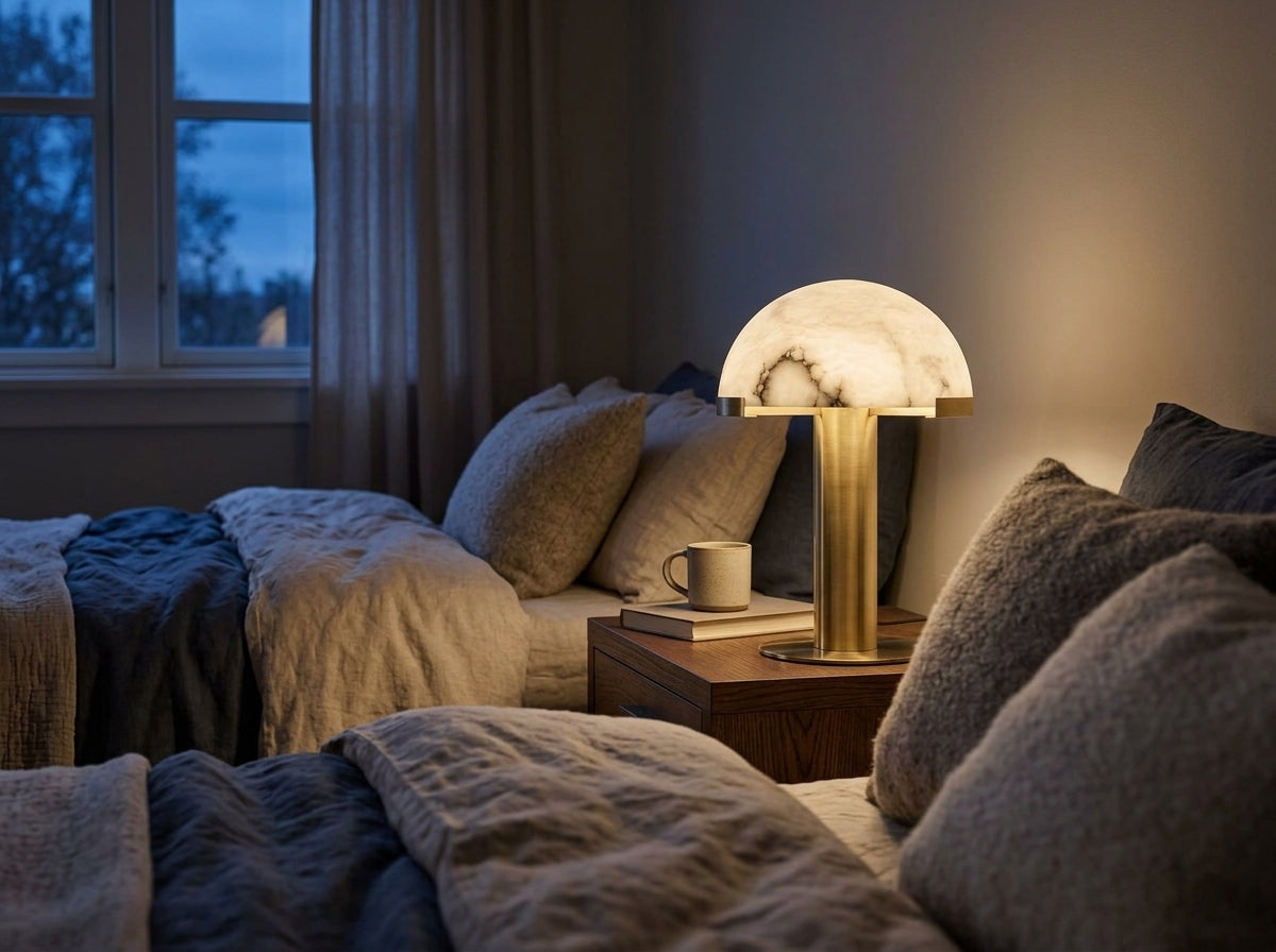 Alabaster Glow Lamp - Sets a Warm, Inviting Mood