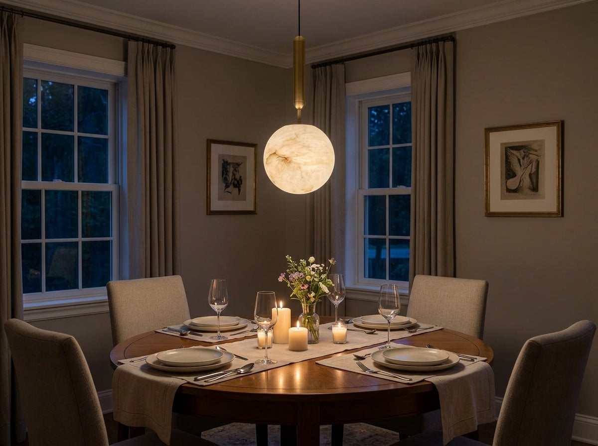Alabaster Glow Pendant - Sets a Warm, Inviting Mood