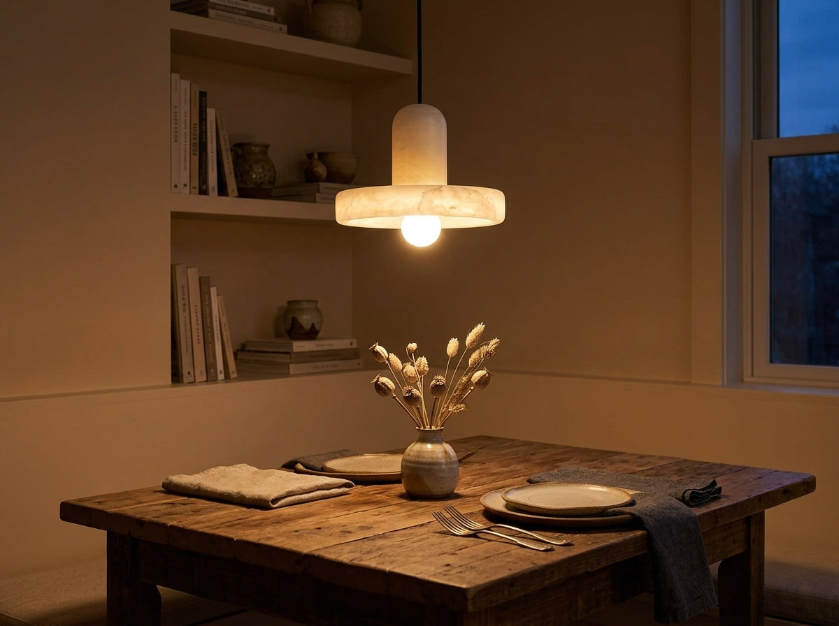 Alabaster Glow Pendant - Sets a Warm, Inviting Mood
