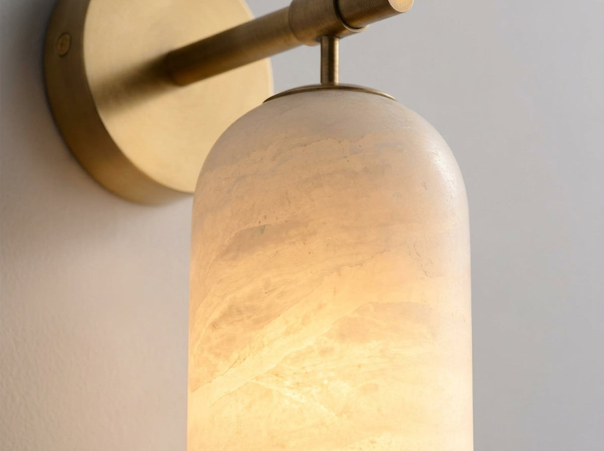 Alabaster Glow Sconce - Crafted From Genuine Natural Stone