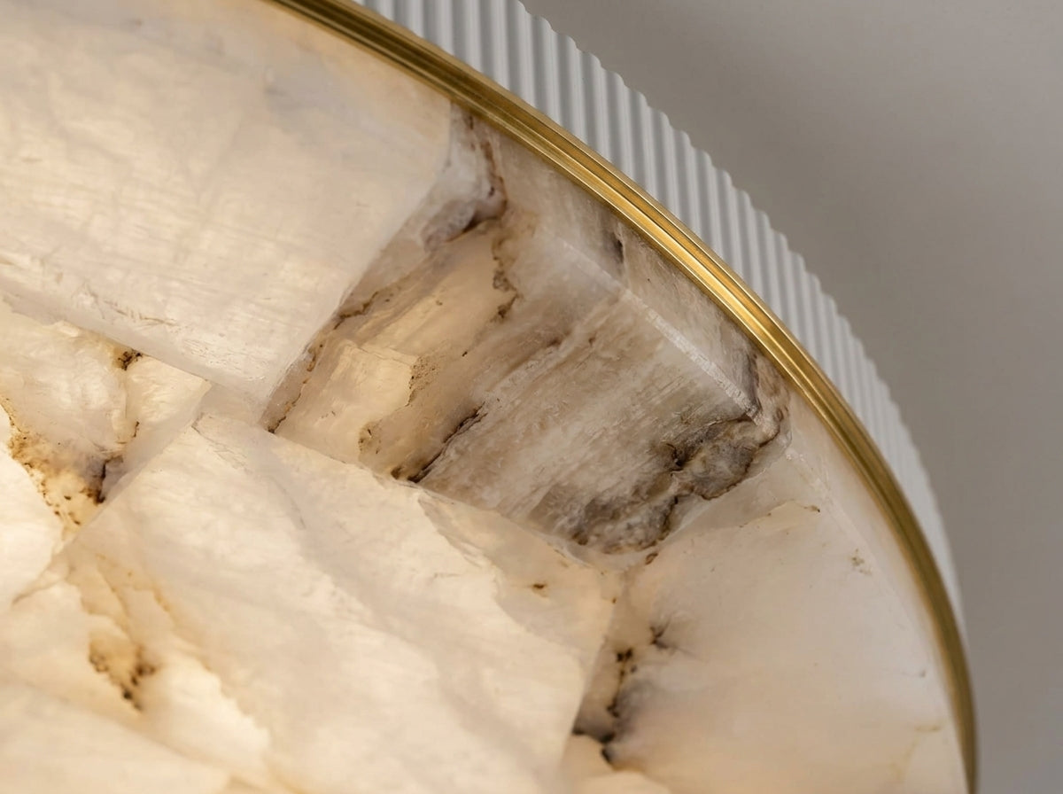 Alabaster Halo Flush - Natural Stone, Never Two Alike