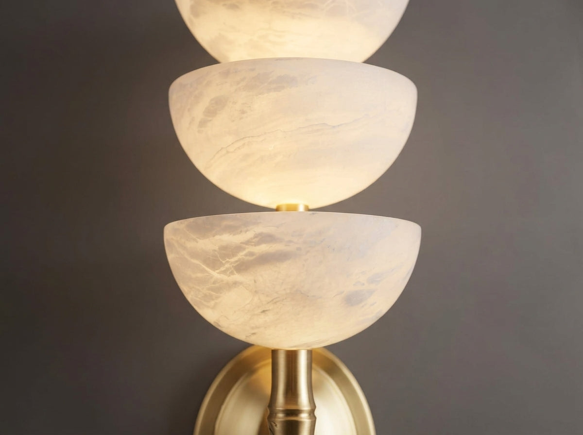 Alabaster Stacked Sconce - Crafted from Genuine Stone, Built to Impress