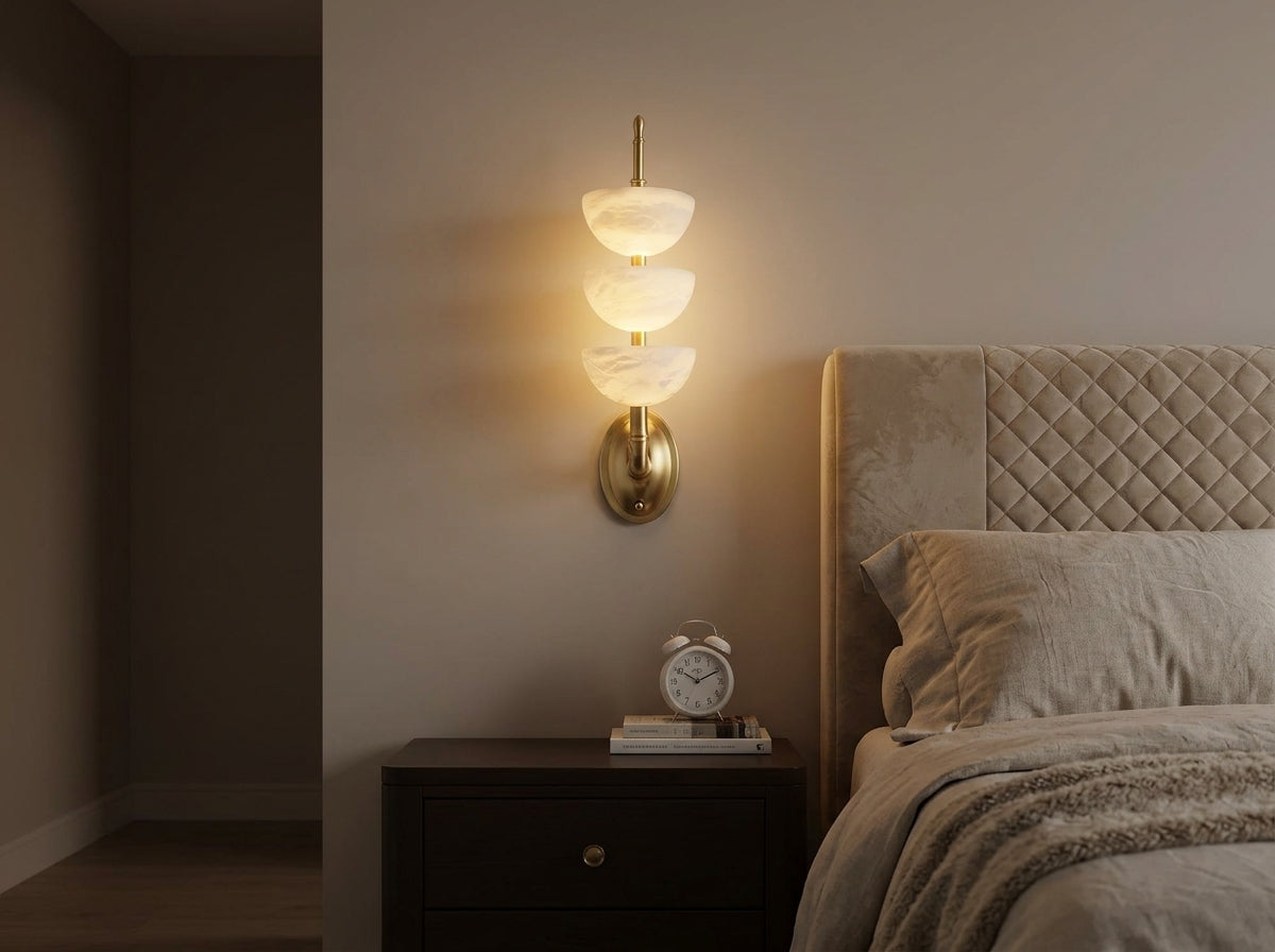 Alabaster Stacked Sconce - Sets a Warm, Inviting Mood