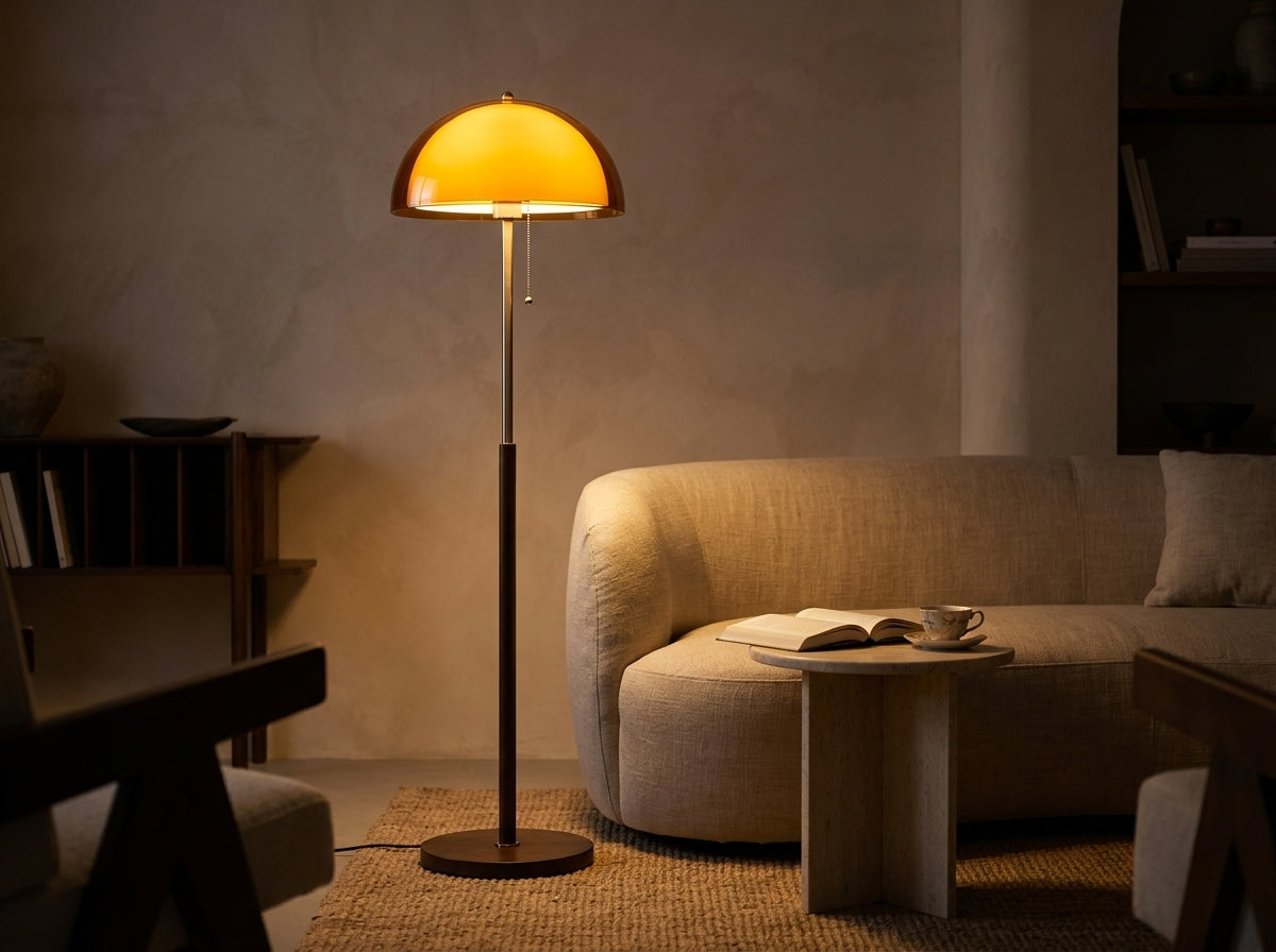 Amber Dome Floor Lamp - Sets the Mood Instantly