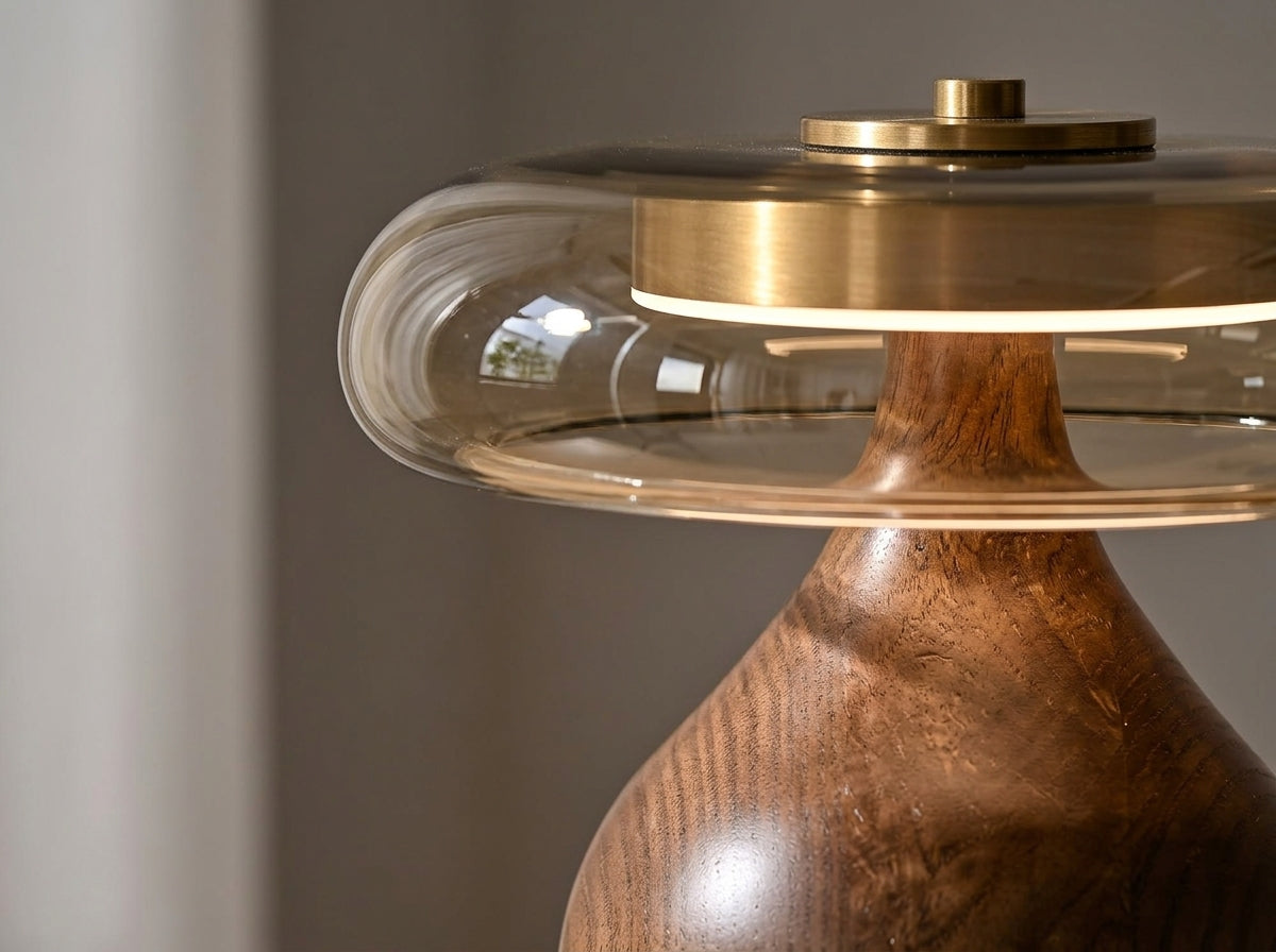 Amber Glass Mushroom Lamp - Crafted for Lasting Beauty