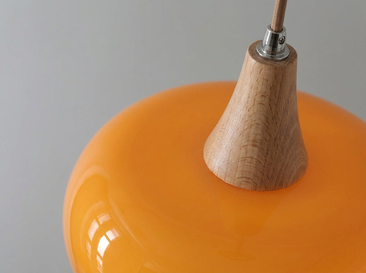 Curved Glass Wood Pendant - Crafted for Everyday Beauty
