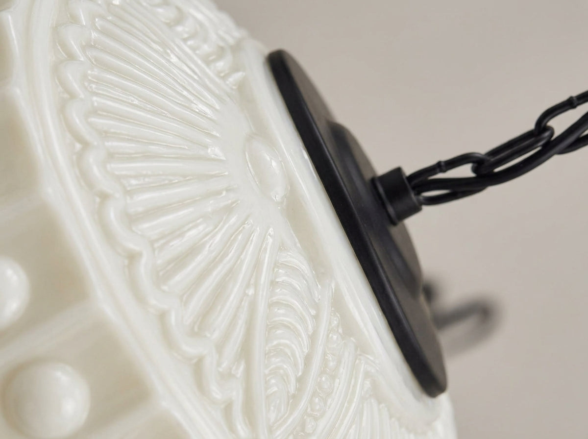 Embossed Glass Pendant - Crafted for Timeless Detail