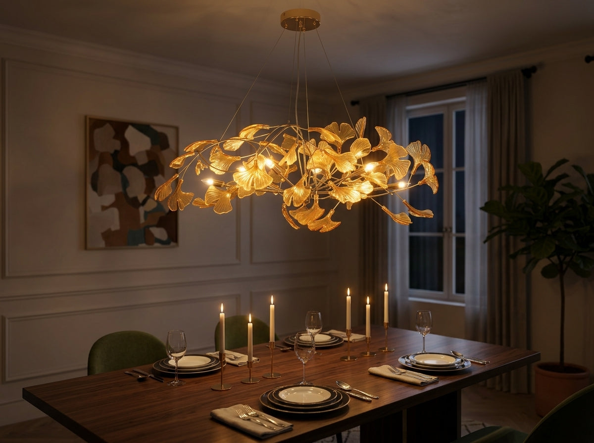 Ginkgo Canopy Chandelier - Sets an Elegant Evening Mood