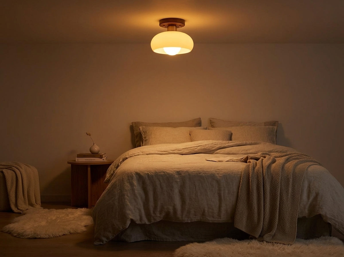 Halo Glass Flush Light - Sets a Warm, Inviting Mood