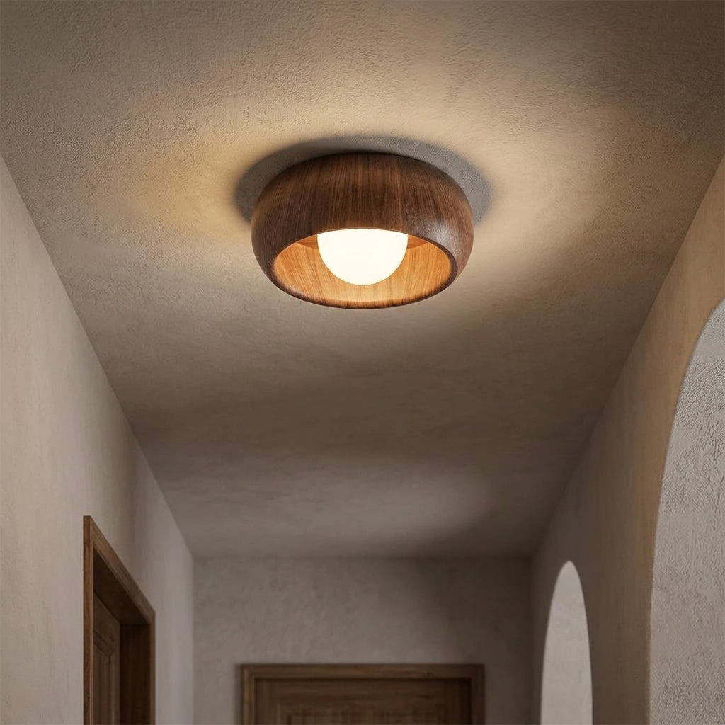 Halo Wood Flush Light - Main Product Image