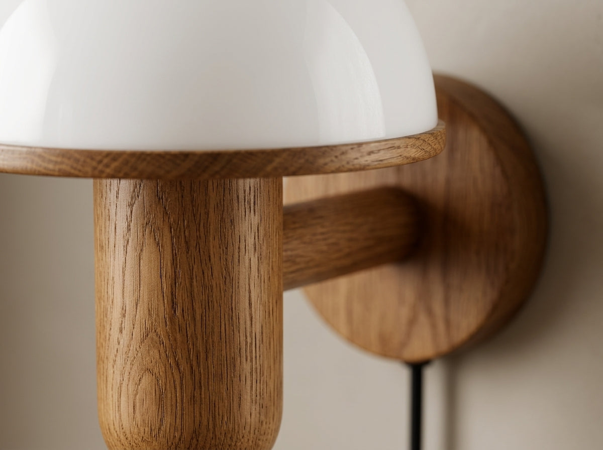 Mushroom Oak Wall Lamp - Crafted to Feel Warm and Real