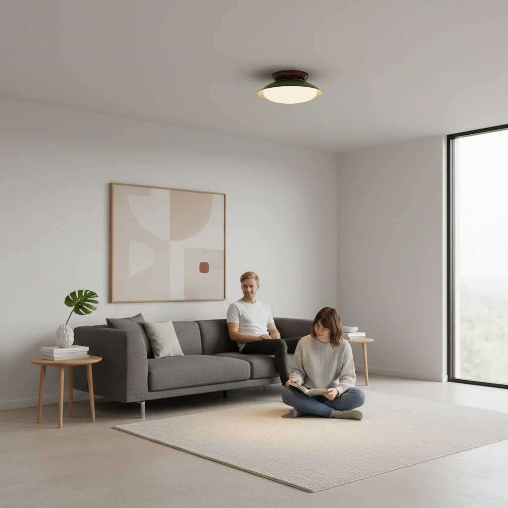 Paulo Mid-Century Dome Ceiling Light with Integrated LED