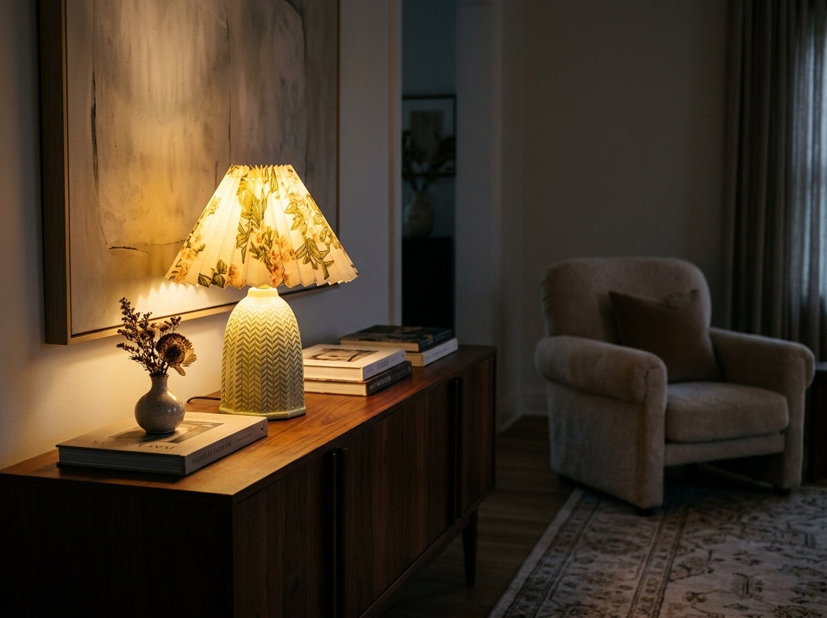 Pleated Ceramic Lamp - A Softer, Warmer Room Instantly