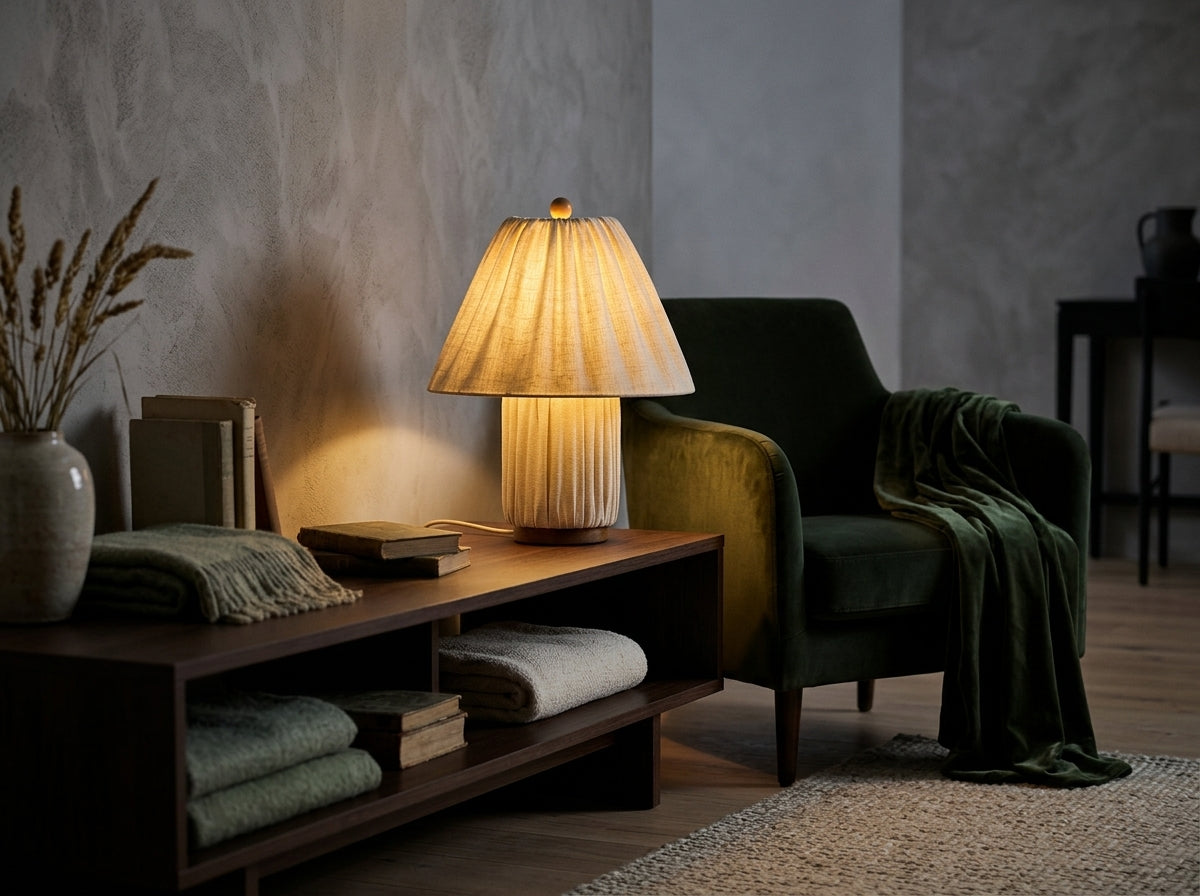 Pleated Glow Table Lamp - Instant Evening Ambiance