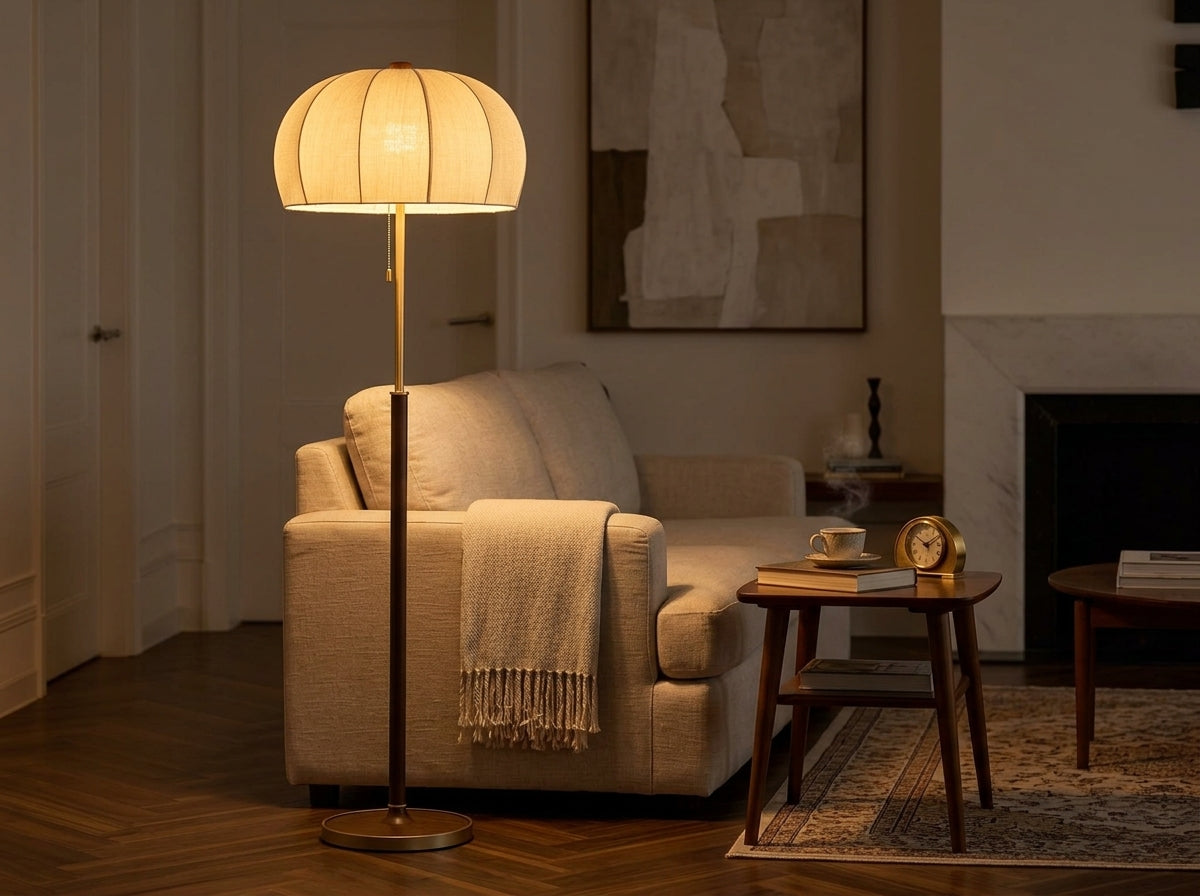 Pleated Halo Floor Lamp - Elevates Every Room's Ambiance