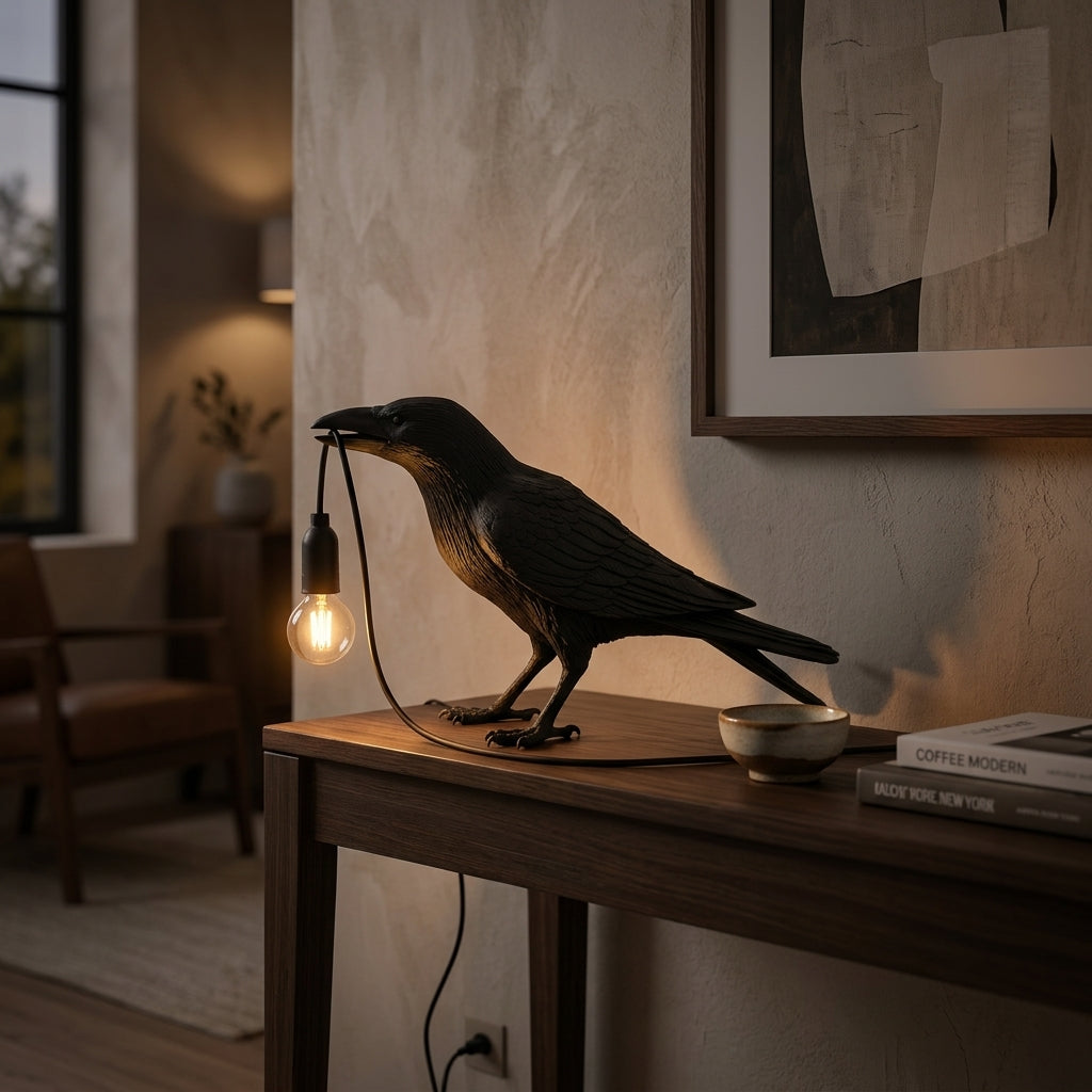 Raven Sculpture Lamp - Main Product Image