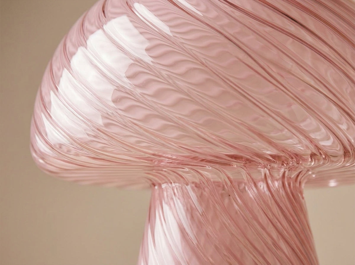 Ribbed Glass Mushroom Lamp - Crafted for Everyday Beauty