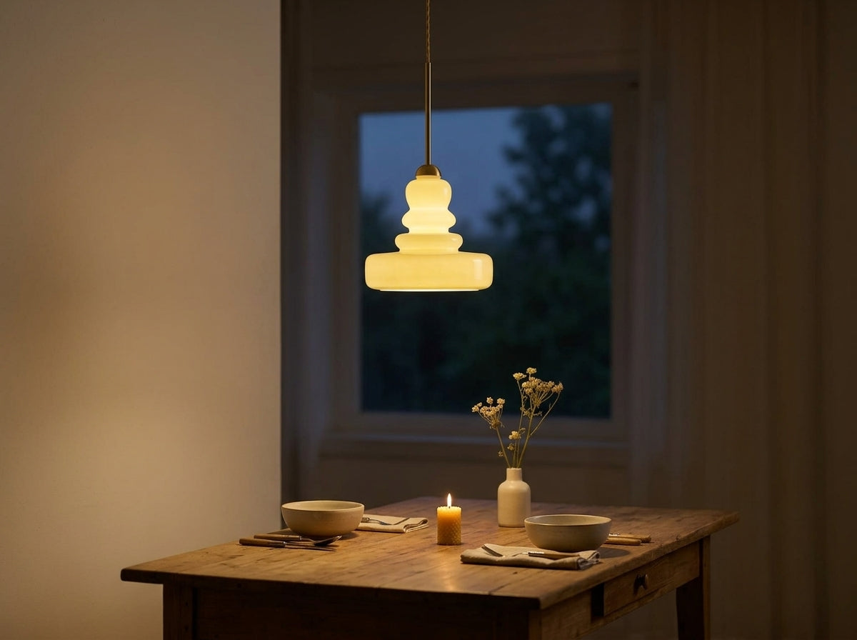 Sculpted Glass Pendant - Elevate Your Evening Ambiance