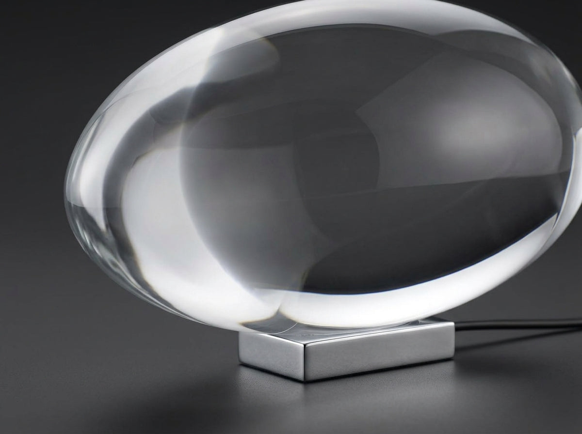 Sculpted Oval Glass Lamp - Beautifully Crafted for Everyday Elegance