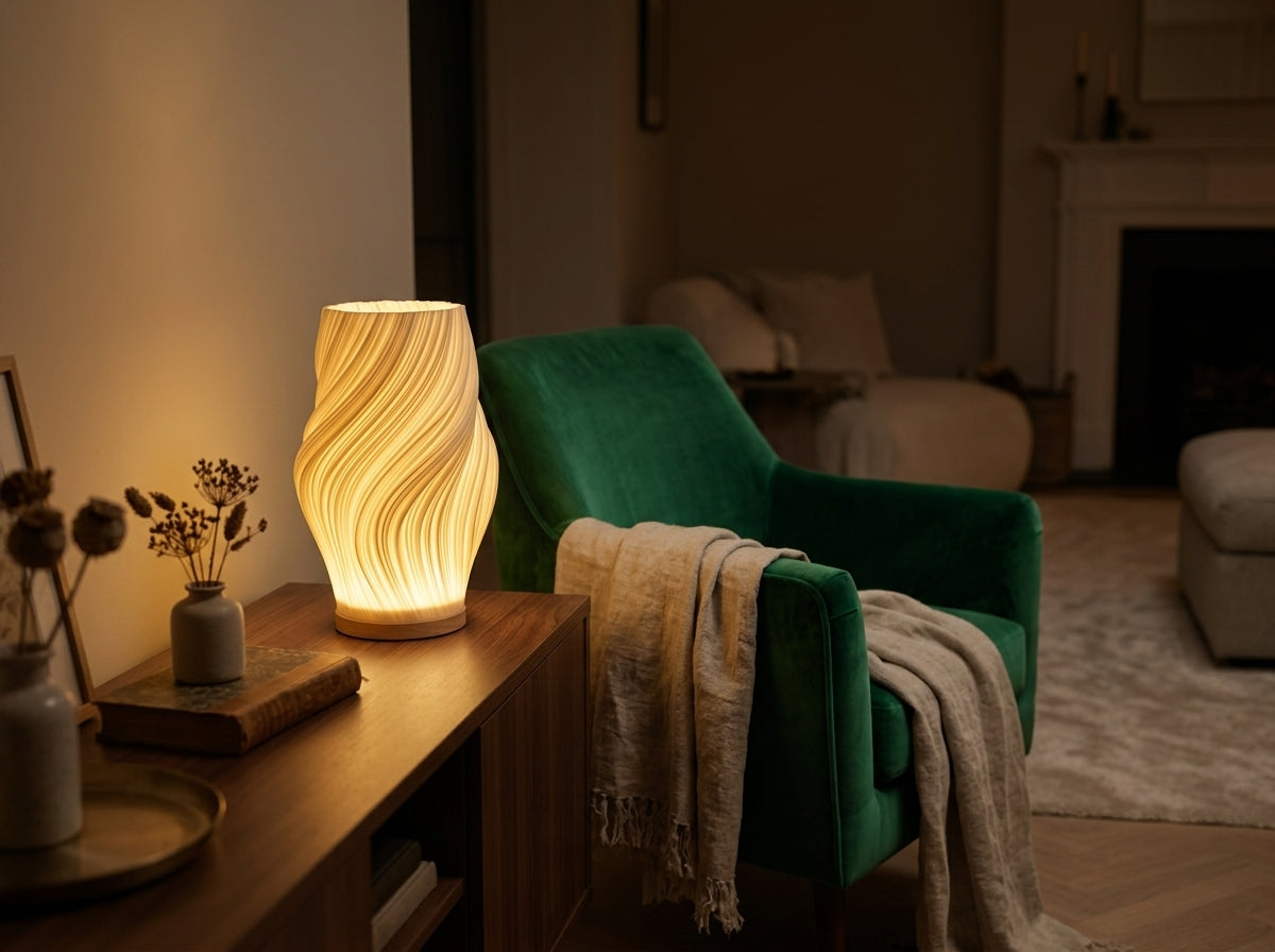 Sculpted Wave Lamp - Instant Evening Ambiance